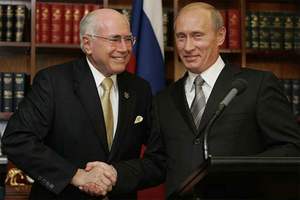 John Howard and Vladimir Putin in Sydney, 2007  (Kremlin Presidential Press and Information Office via Wikimedia Commons)